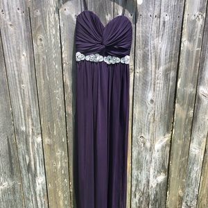 Strapless floor length dress (plum color)